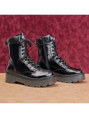 Circus NY Women Sanders Vegan Leather Festival Platform Combat Boots sz 8.5